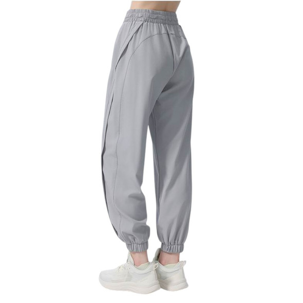 Alo Women's Light Gray High-Waisted Joggers