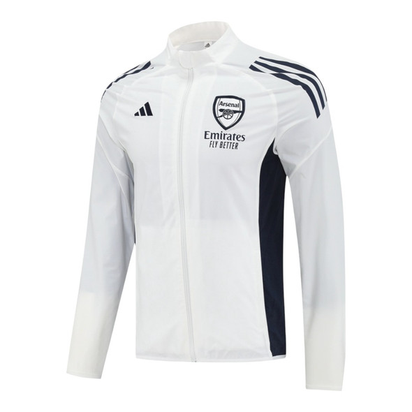 Arsenal 25/26 Men's White Long Zip Windbreaker