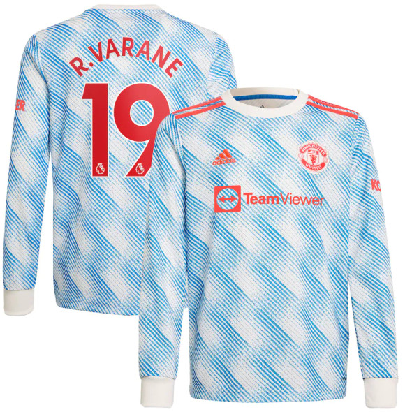 R.VARANE #19 Men's 21/22 Long Sleeve Stadium Manchester United Away Shirt