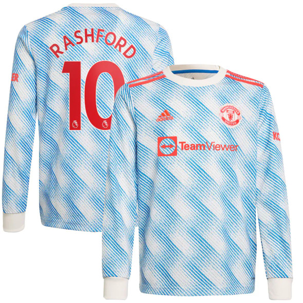 RASHFORD #10 Men's 21/22 Long Sleeve Stadium Manchester United Away Shirt