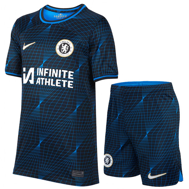 Chelsea 23/24 Kid's Away Shirt and Shorts