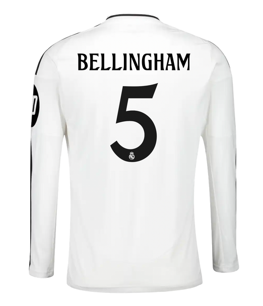 BELLINGHAM #5 Real Madrid 24/25 Men's Home Long Sleeve Shirt