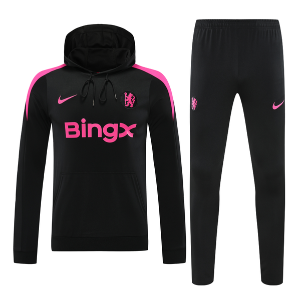 Chelsea 24/25 Men's Black Hoodie Tracksuit