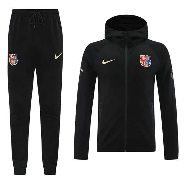Barcelona 24/25 Men's Black Long Zip Hoodie Tracksuit