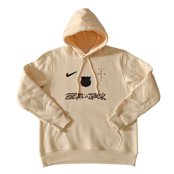Barcelona x Travis Scott 24/25 Men's Beige Hoodie