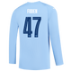 FODEN #47 Manchester City 23/24 Men's Home Long Sleeve Shirt - Man City Font