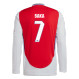 SAKA #7 Arsenal 24/25 Men's Home Long Sleeve Shirt - Arsenal Font