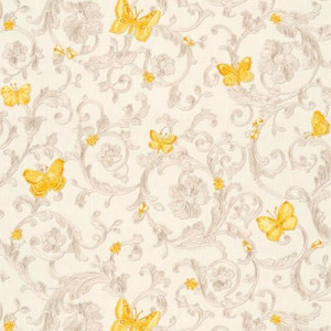 343253 - Versace Butterflies Bees Ladybirds White Orange AS Creation Wallpaper