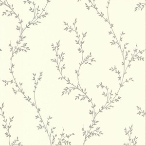 1838 Wallcoverings 1601-103-01 - Rosemore Foliage Trail Cream 1838 Wallpaper roll - luxury design for UK feature walls