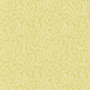1838 Wallcoverings 1601-104-01 - Rosemore Small Leaf Trail Yellow 1838 Wallpaper roll - luxury design for UK feature walls