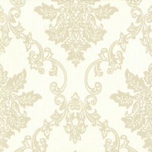 1838 Wallcoverings 1601-106-03 - Rosemore Damask Striped Cream 1838 Wallpaper roll - luxury design for UK feature walls