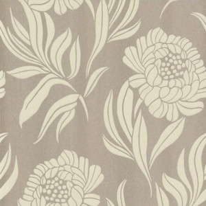 1838 Wallcoverings 1602-106-06 - Avington Large Floral Motif Taupe Gold 1838 Wallpaper roll - luxury design for UK feature walls