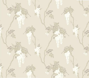 1838 Wallcoverings 1703-109-01 - Camellia Wisteria Draping Flowers Ivory 1838 Wallpaper roll - luxury design for UK feature walls