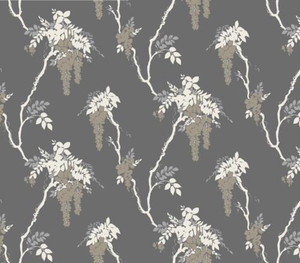 1838 Wallcoverings 1703-109-05 - Camellia Wisteria Draping Flowers Grey 1838 Wallpaper roll - luxury design for UK feature walls