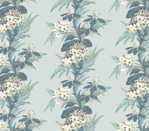 1838 Wallcoverings 1804-116-03 - Aurora Floral Teal 1838 Wallpaper roll - luxury design for UK feature walls