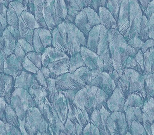 1838 Wallcoverings 1804-119-04 - Aurora Feathers Plumage Blue Metallic 1838 Wallpaper roll - luxury design for UK feature walls