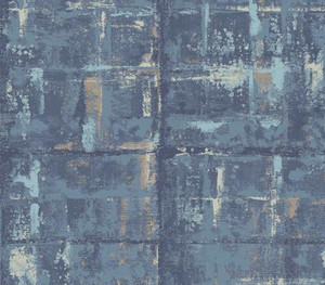 1838 Wallcoverings 1804-120-05 - Aurora Metal Effect Dark Blue Beige 1838 Wallpaper roll - luxury design for UK feature walls