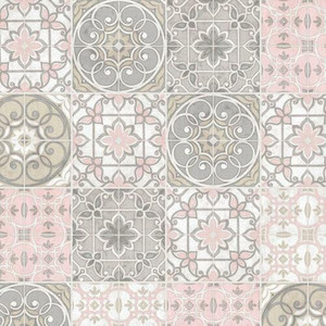 Galerie CK36611 - Kitchen Style 3 Ceramic Tiles Pink Grey Galerie Wallpaper roll - luxury design for UK feature walls