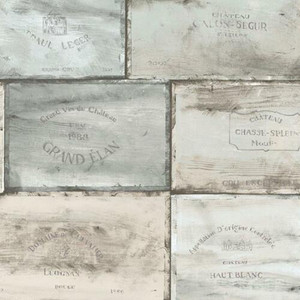 Galerie CK36613 - Kitchen Style 3 Wine Crate Beige Grey Galerie Wallpaper Mural roll - luxury design for UK feature walls