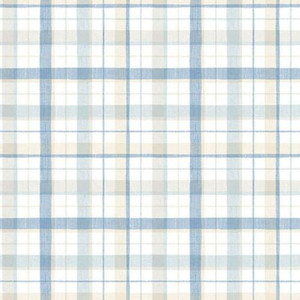 Galerie CK36629 - Kitchen Style 3 Plaid Checked Blue Beige Galerie Wallpaper roll - luxury design for UK feature walls