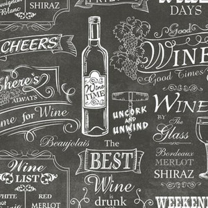 Galerie CK36631 - Kitchen Style 3 Wine Chalkboard Black White Galerie Wallpaper roll - luxury design for UK feature walls