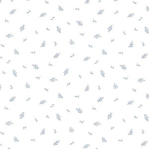 Galerie KB25622 - Kitchen Style 3 Leaf Sprigs Blue White Galerie Wallpaper roll - luxury design for UK feature walls