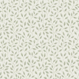 Galerie 33019 - Apelviken Floating Leaf Sprigs White/green Galerie Wallpaper roll - luxury design for UK feature walls