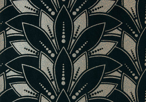 1907-139-03 - Elodie Art Deco Leaf Flock Jet 1838 Wallpaper 1907-139-03 - Elodie Art Deco Leaf Flock Jet 1838 Wallpaper