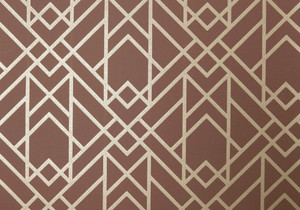 1838 Wallcoverings 1907-140-04 - Elodie Geometric Symmetrical Lines Amber 1838 Wallpaper roll - luxury design for UK feature walls