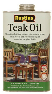 1lt Rustins Clear Solvent Oil Based Teak Oil For Exterior Wood