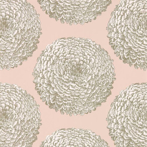 Harlequin 112192 - Momentum 6 Pompom Dahlias Pink Gilver Harlequin Wallpaper roll - luxury design for UK feature walls