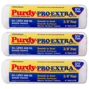 3 x 9" Purdy Pro Extra White Dove Medium Pile Rollers 1.75" Core 3 x 9" Purdy Pro Extra White Dove Medium Pile Rollers 1.75" Core