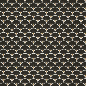 101139025 - Moonlight Geometric Wave Fans Black Casadeco Wallpaper