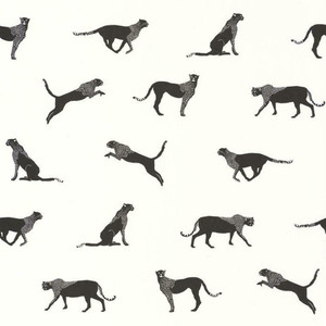 101140096 - Moonlight Jungle Cats White Casadeco Wallpaper