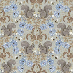 Galerie 44121 - Apelviken2 Squirrels Floral Beige Galerie Wallpaper roll - luxury design for UK feature walls