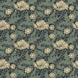 Galerie S13118 - Sommarang Garden Floral Blue Galerie Wallpaper roll - luxury design for UK feature walls