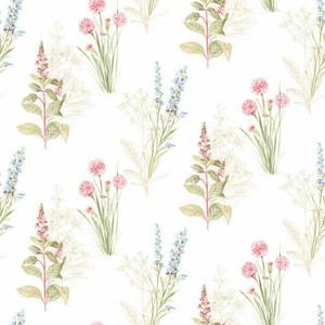 Galerie AB42445 - Abby Rose 4 Flora Flowers Cream Blue Pink Galerie Wallpaper roll - luxury design for UK feature walls