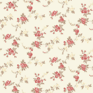 Galerie AF37708 - Abby Rose 4 Chic Rose Red Cream Green Galerie Wallpaper roll - luxury design for UK feature walls