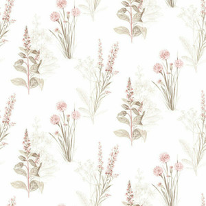 Galerie AF37715 - Abby Rose 4 Flora Flowers Pink Khaki Grey Galerie Wallpaper roll - luxury design for UK feature walls