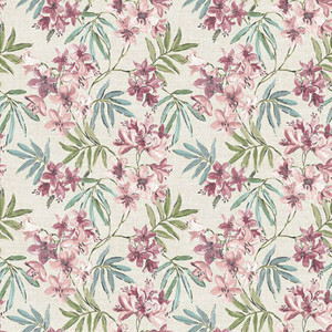 Galerie AF37724 - Abby Rose 4 Linen Floral Taupe Pink Plum Galerie Wallpaper roll - luxury design for UK feature walls