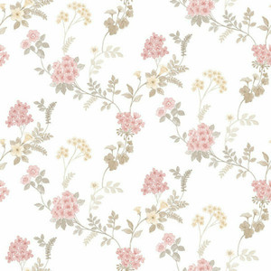 Galerie AF37732 - Abby Rose 4 Fern Floral Pink Khaki Grey Galerie Wallpaper roll - luxury design for UK feature walls