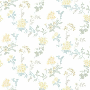 Galerie AF37733 - Abby Rose 4 Fern Floral Yellow Turquoise Galerie Wallpaper roll - luxury design for UK feature walls