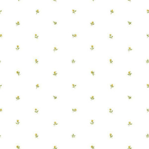 Galerie RG35721 - Rose Garden Mini Rose Print Yellow Gold Galerie Wallpaper roll - luxury design for UK feature walls