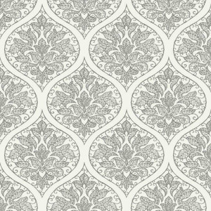 Galerie 7002 - Emporium Henna Trellis Cream and Silver Galerie Wallpaper roll - luxury design for UK feature walls
