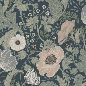 Galerie 44103 - Apelviken2 Floral Blue Galerie Wallpaper roll - luxury design for UK feature walls