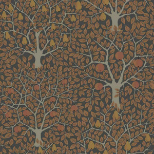 Galerie 44109 - Apelviken2 Apples and Pears Chocolate Galerie Wallpaper roll - luxury design for UK feature walls