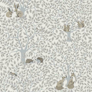 Galerie 44112 - Apelviken2 Forest Animals Grey Galerie Wallpaper roll - luxury design for UK feature walls
