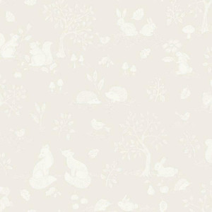 Galerie 44125 - Apelviken2 Woodland Animals White Galerie Wallpaper roll - luxury design for UK feature walls