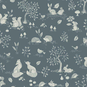 Galerie 44129 - Apelviken2 Woodland Animals Blue Galerie Wallpaper roll - luxury design for UK feature walls