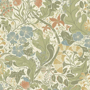 Galerie S83101 - Sommarang Swedish Flowers Leaves Beige Galerie Wallpaper roll - luxury design for UK feature walls